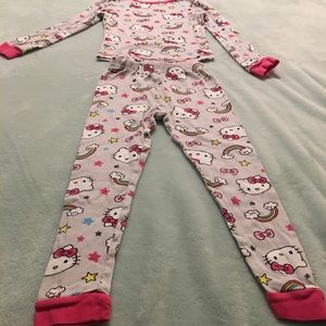 Pink and white hello kitty pajama set
